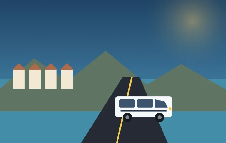 Illustrated Aegean airport transfer route to Bodrum