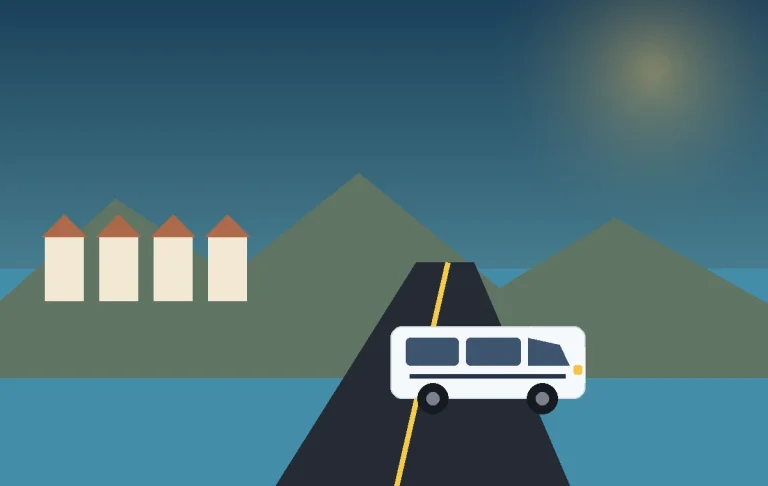 Illustrated airport transfer route to Yalıkavak marina